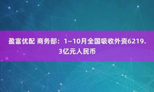 盈富优配 商务部：1—10月全国吸收外资6219.3亿元人民币